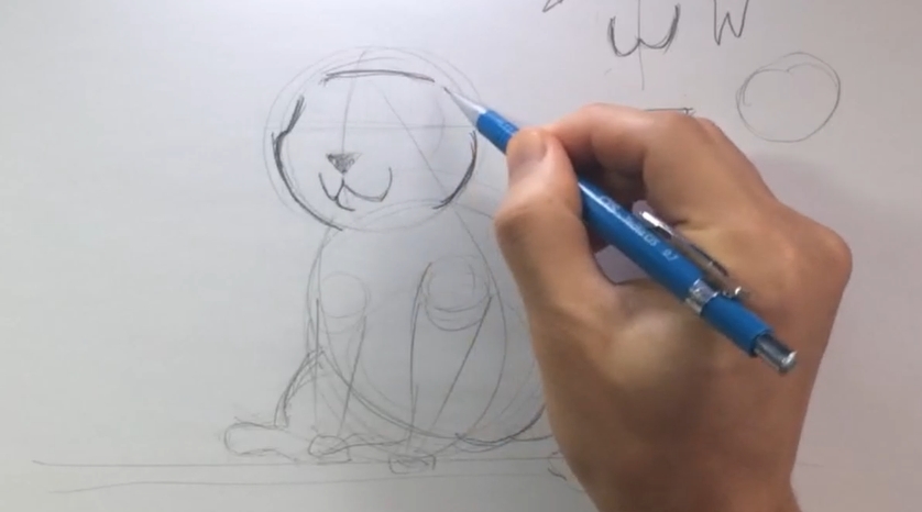 como desenhar o rosto de um gatinho