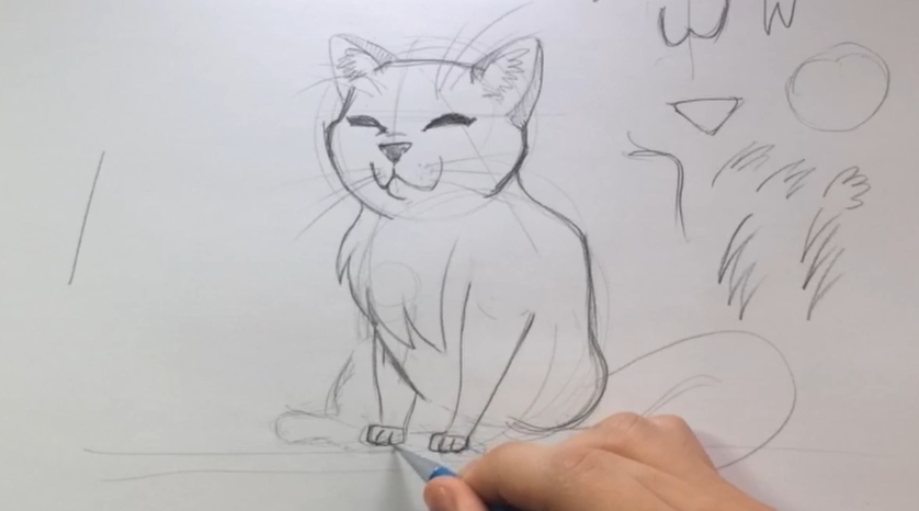 desenho de patas de gato 