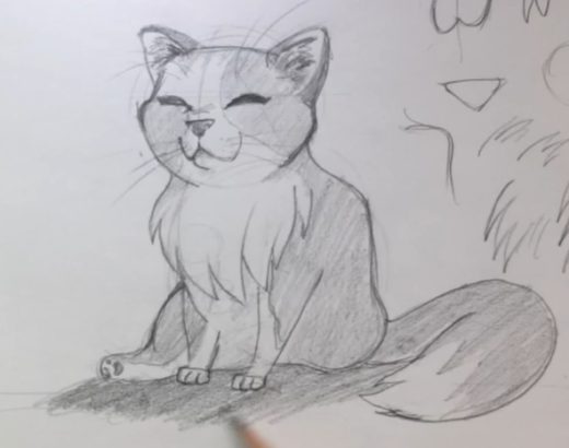 Tutorial De Desenho. Passo A Passo Desenhando Um Gato. Fácil De