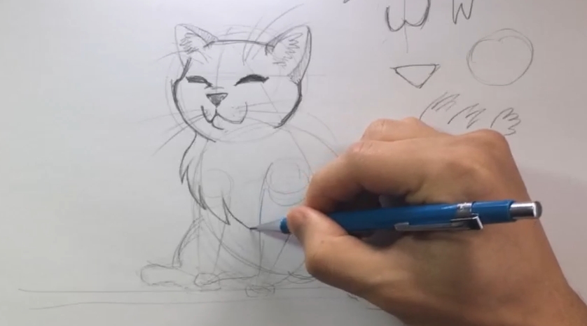 Como desenhar um gato preto  Tutorial de desenho passo a passo