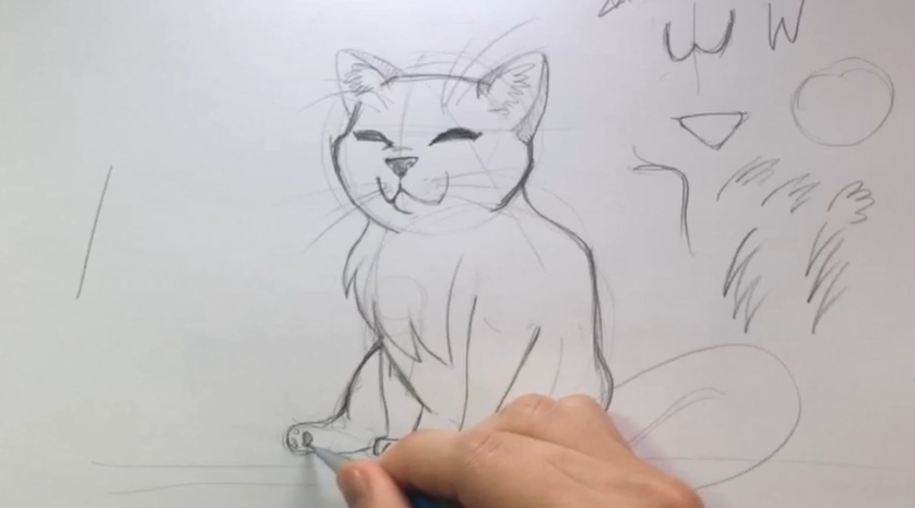 desenhando pata de gatinho 