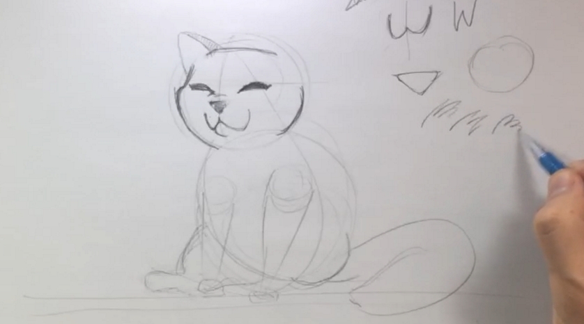 como desenhar orelha de gato