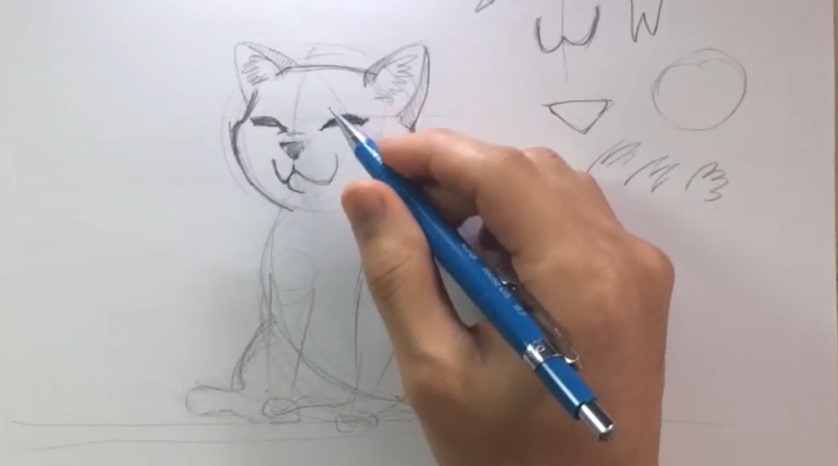 Como desenhar um gato  Tutorial de desenho passo a passo