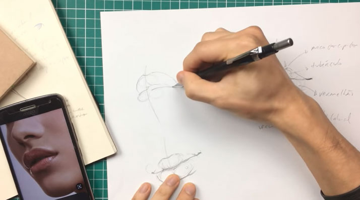 Como desenhar um retrato a mão livre - Parte 01 / How to draw a