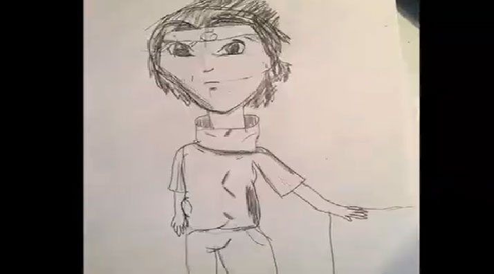 desenhos de anime fáceis  como desenhar meia face naruto facil