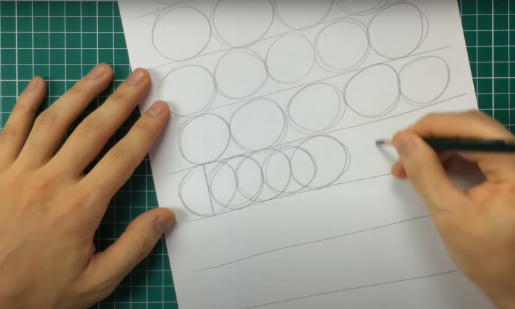 variação do exercício de círculos para melhorar o traço no desenho