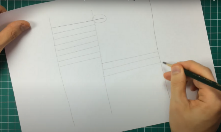 exercício de linha entre colunas para melhorar o traço no desenho