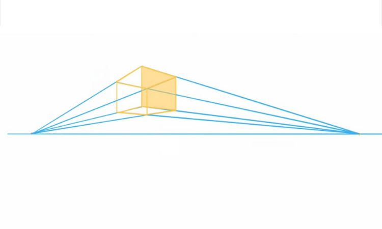 Desenho de perspectiva com 2 pontos de fuga