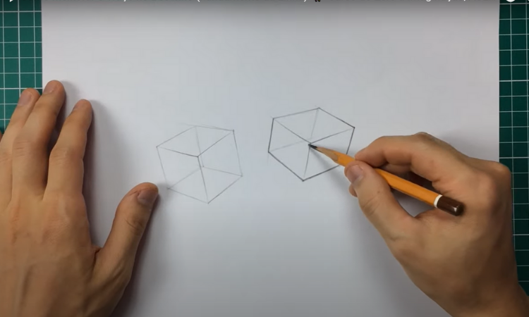 cubos com linhas internas e externas