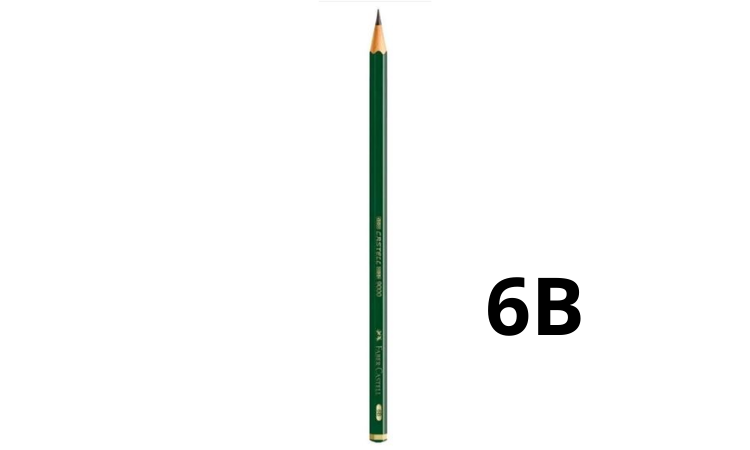 Lápis 6B para desenho de luz e sombra