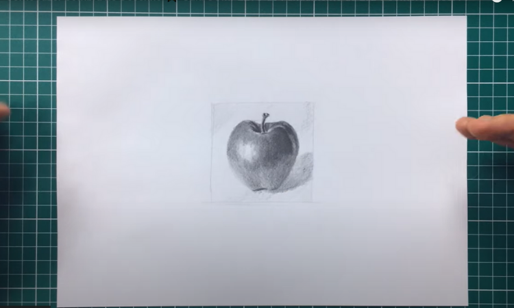 Exercício de cópia de luz e sombra, maçã finalizada
